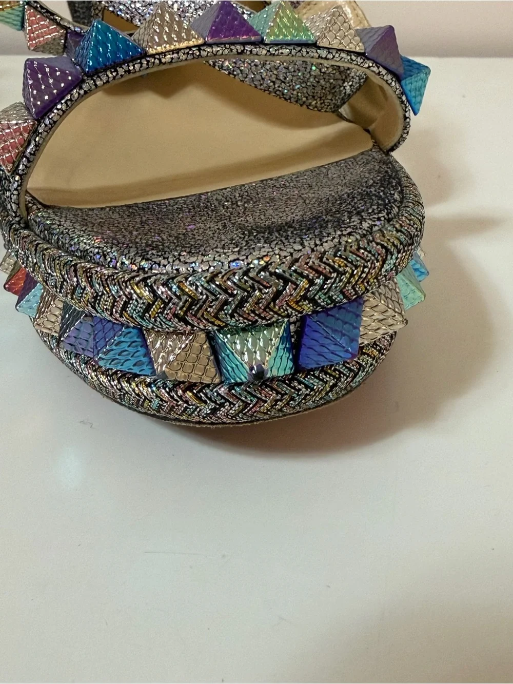Christian Louboutin Pyraclou 110 Leather Espadrilles